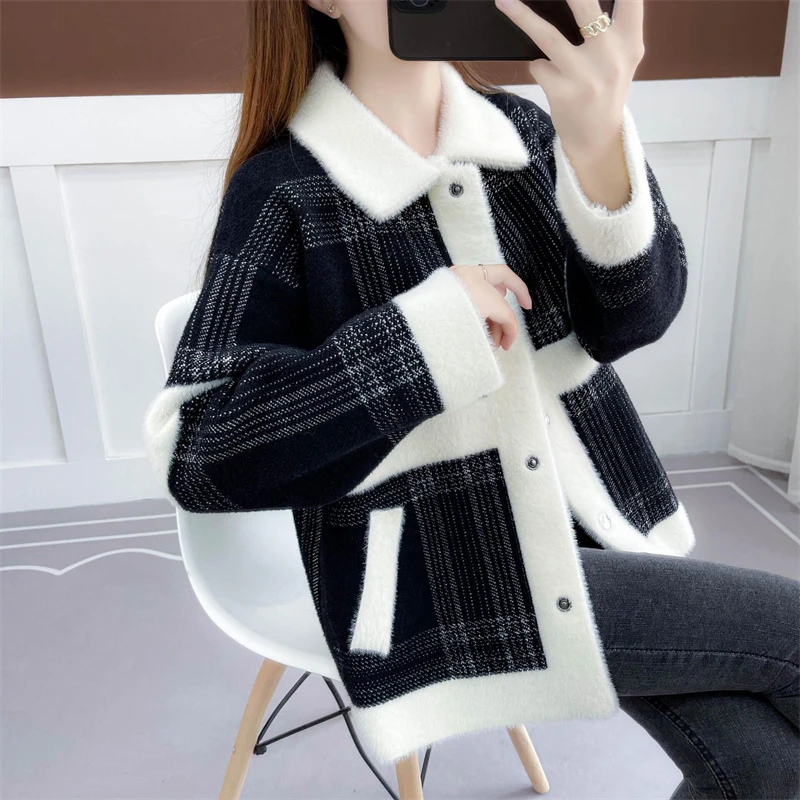 

2023 Autumn Winter New Elegant Fashion Large Size Women's Woolen Coat Versatile Comfortable Loose Female Wool Jacket 3XL