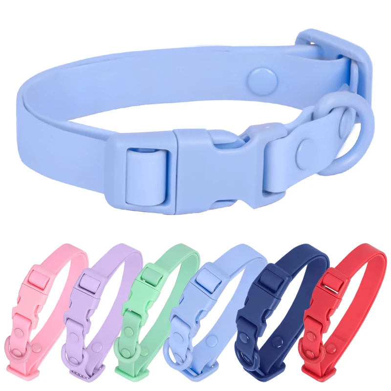 Cp442-Collar de PVC resistente al agua para mascotas, conjunto de moda de lujo, lavable, resistente al óxido, ajustable, duradero, de todos los