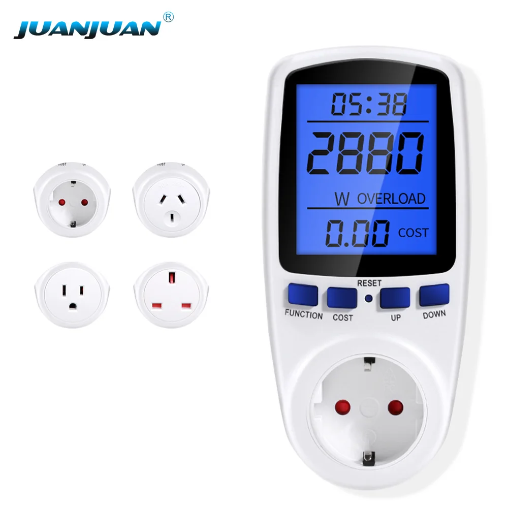 

Electricity Monitoring Electricity Voltage Power Meter Socket Type Mete Watt Meter Power Analyzer Kwh EU US UK Meter Monitor
