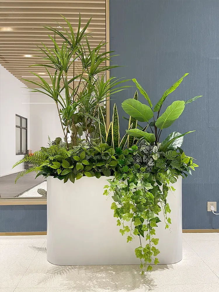 Simulation bird of paradise loose-tailed sunflower sales department outdoor floor flower box green plant hotel