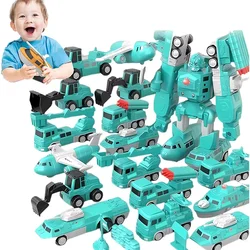 Magnetic Transform Engineering Car Assembled Toys for Toddler Magnetic Blocks for Kids Activities Toy Transforming Robot Car Toy
