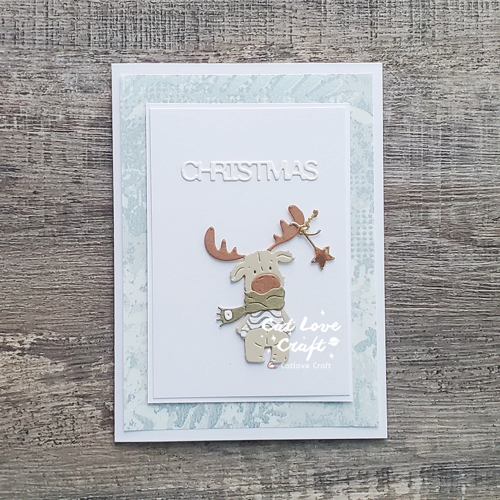 Catlove Niedliche Weihnachtstiere Metall-Stanzformen Scrapbooking-Schablone Stanzwerkzeug für Kartenherstellung DIY-Handwerk Prägung Neue Stanzformen – Detail 3