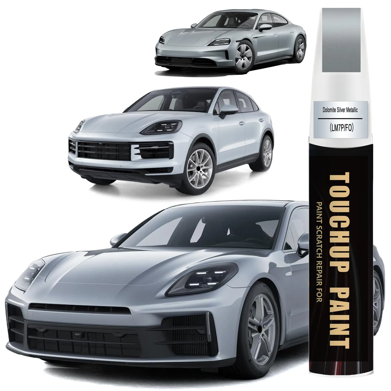 Car Touch up Paint(LM7P/FO Dolomite Silver Metallic) Compatible with Porsche, Car Paint Pen Scratch Repair