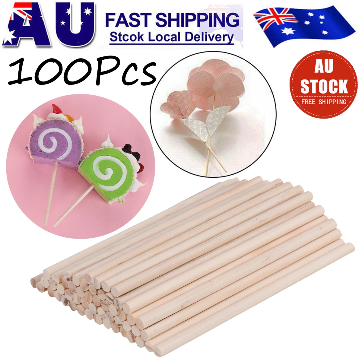 

100 Pcs Round Wood Dowels 15cm 0.6cm Pine Sticks for Crafts Building Models Toy Making Sewing Tools Accessories