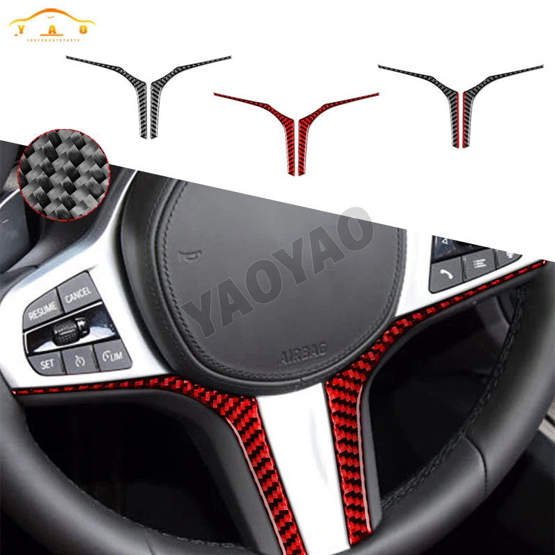 

Carbon Fiber Steering Wheel Panel Trim Sticker Decoration For BMW Z4 G29 2019-2022 Car Interior Accessories