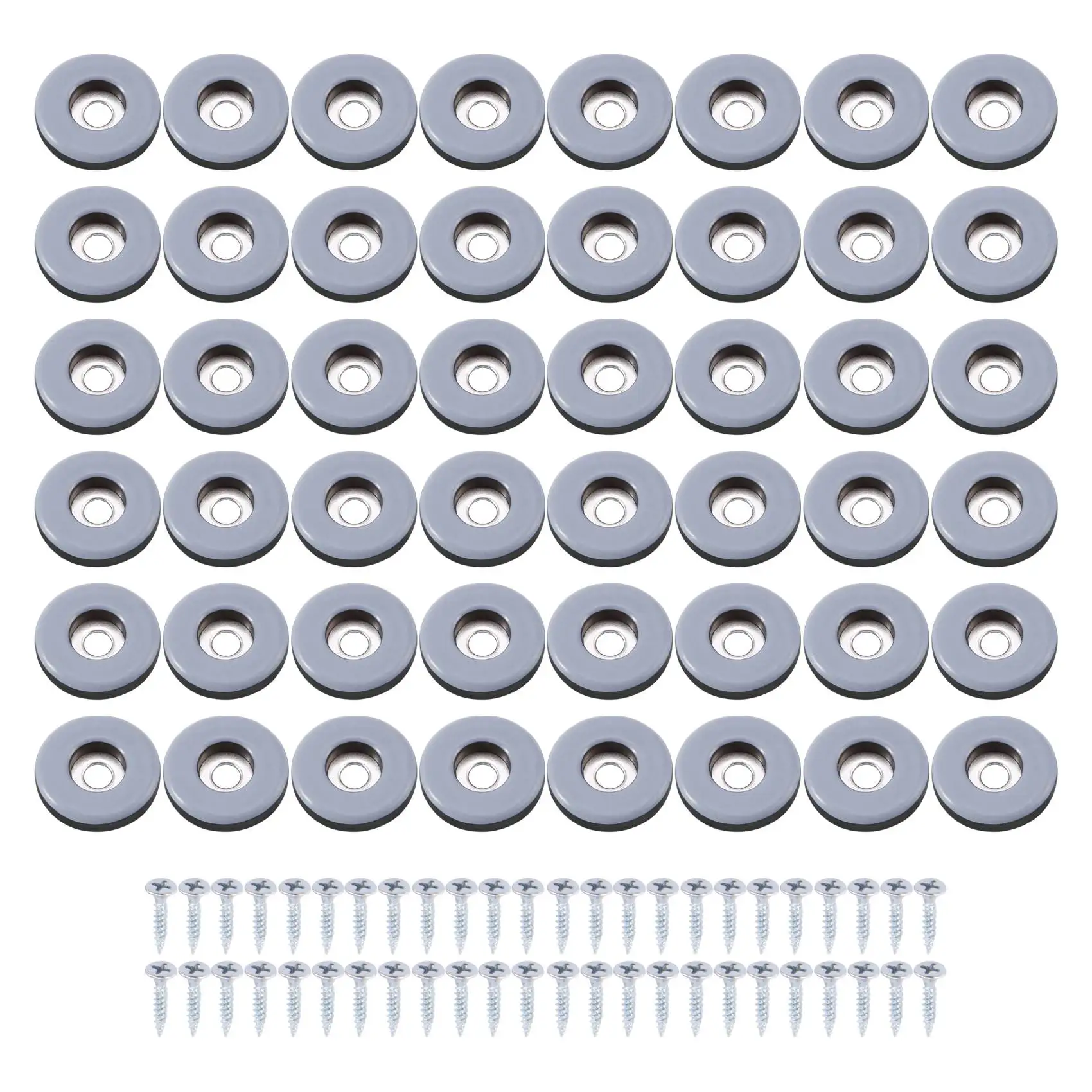 PTFE Easy Moving Furniture Glliders, Protetor de piso de parafuso para pisos de madeira, 25mm redondo, 48pcs