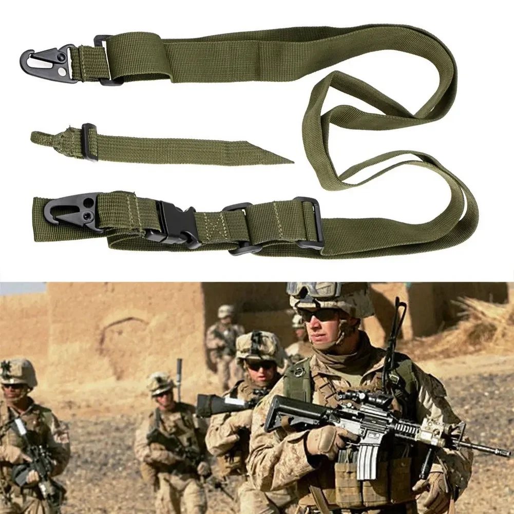 Three-point Adjustable Bungee for Rifle Gun Sling Strap Hook Safety Belt Wild Survival Training Tactical Equipment