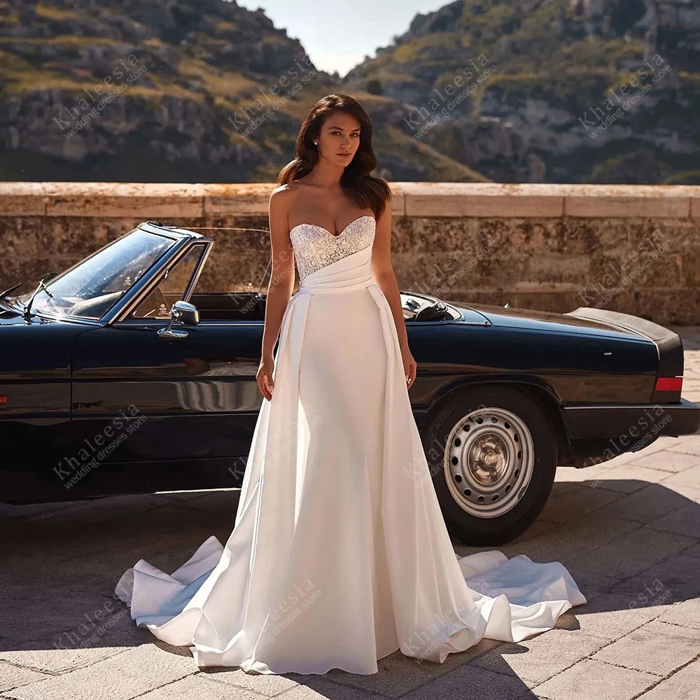 ชุดแต่งงานที่งดงามโมเดิร์นชุดเจ้าสาวประดับด้วยลูกปัดAppliquesเซ็กซี่RobesสวยVestidos De Noviaที่กําหนดเอง 2025