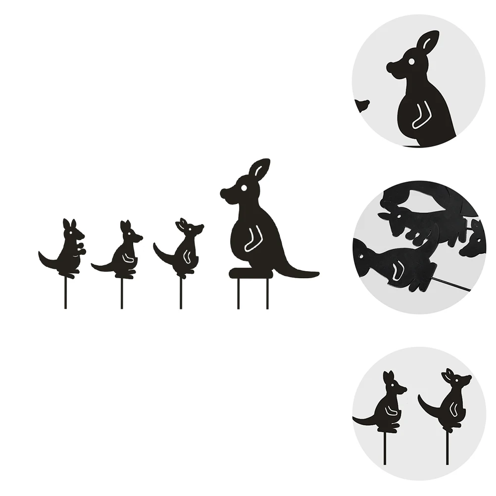 

1 set Hollow Kangaroo Decors Iron Animal Sculptures Lawn Yard Art Ornament Outdoor Garden Decoration Simulation Animal Figurines
