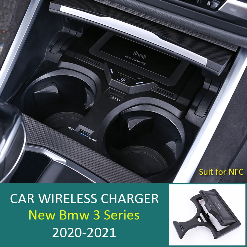 

For BMW 3 /4 Series G26 G20 G28 G22 With NFC Card Key Car Wireless Charger Fast Phone Charging Plate Accessories 2020 2021