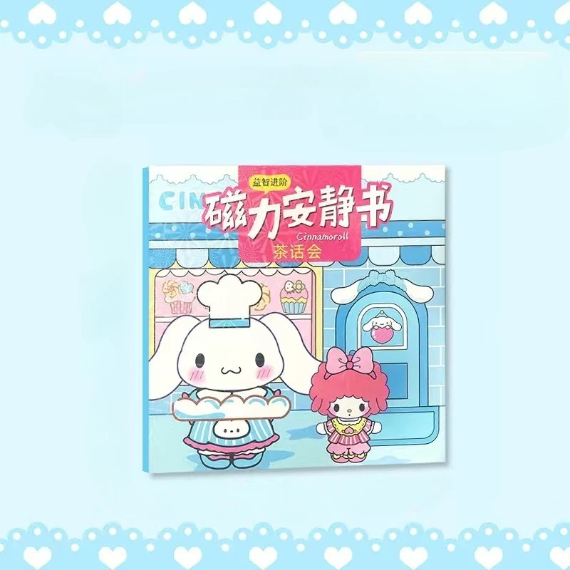 Sanrio Hello Kitty Magnet Quiet Book, Adesivos dos desenhos animados, Brinquedos educativos artesanais, Presentes DIY para crianças, Kulomi Canela Cão