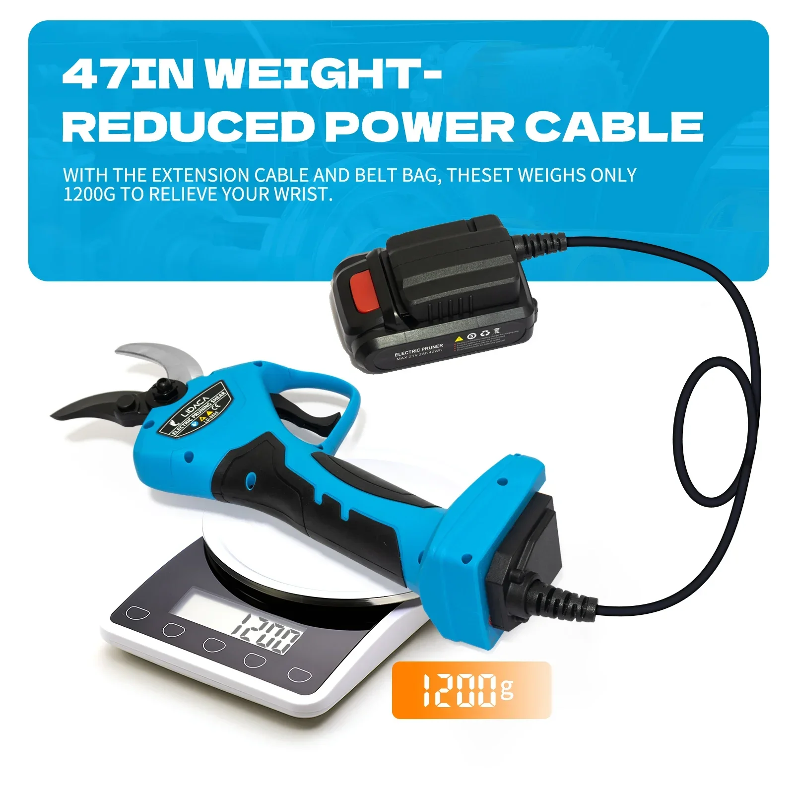 

Best sell Lidaca-8605 battery Pruning Shear 40mm Progressive Cordless Efficient scissors Bonsai Electric Tree Branches gard