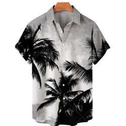 2024 new Hawaiian style men's shirt 3D digital printing casual trend short sleeved hot selling plus size T-shirt, fast delivery