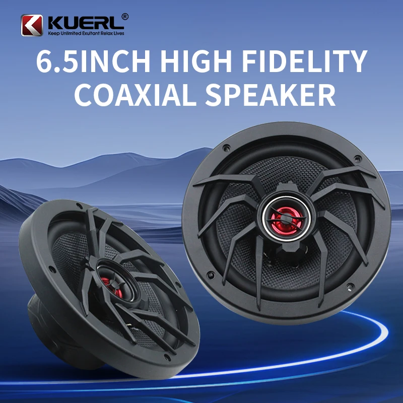 KUERL 6.5Inch Dual Coil New spider Style 2-Way RMS 50W 91DB 25mm KSV-Voice coil High Power Active Auto Coaxial Car Audio Speaker