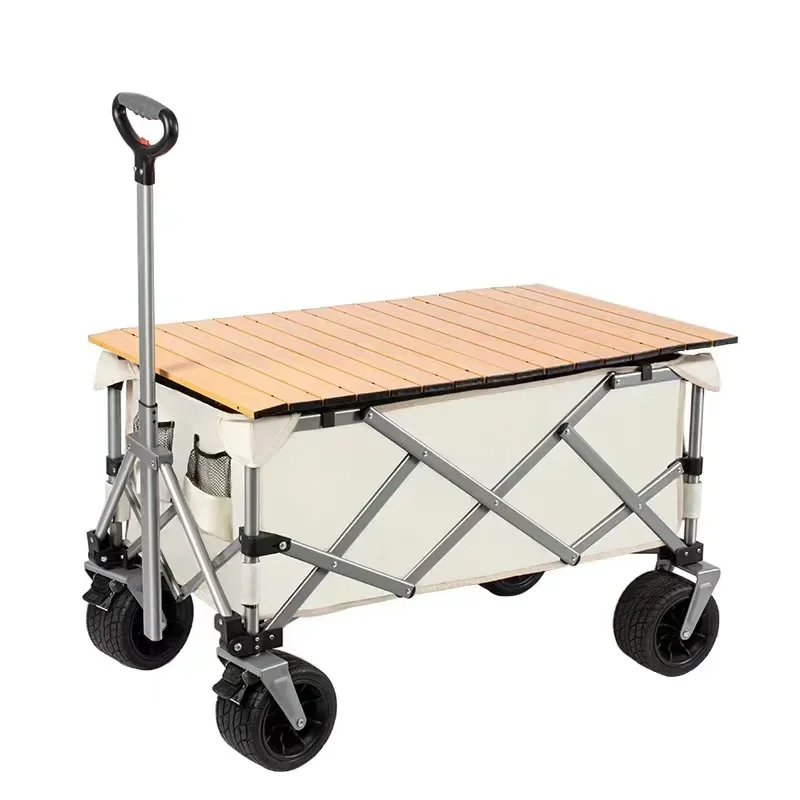 with table board Large capacity camp car picnic trolley wagon fold Outdoor off-road camping trailer