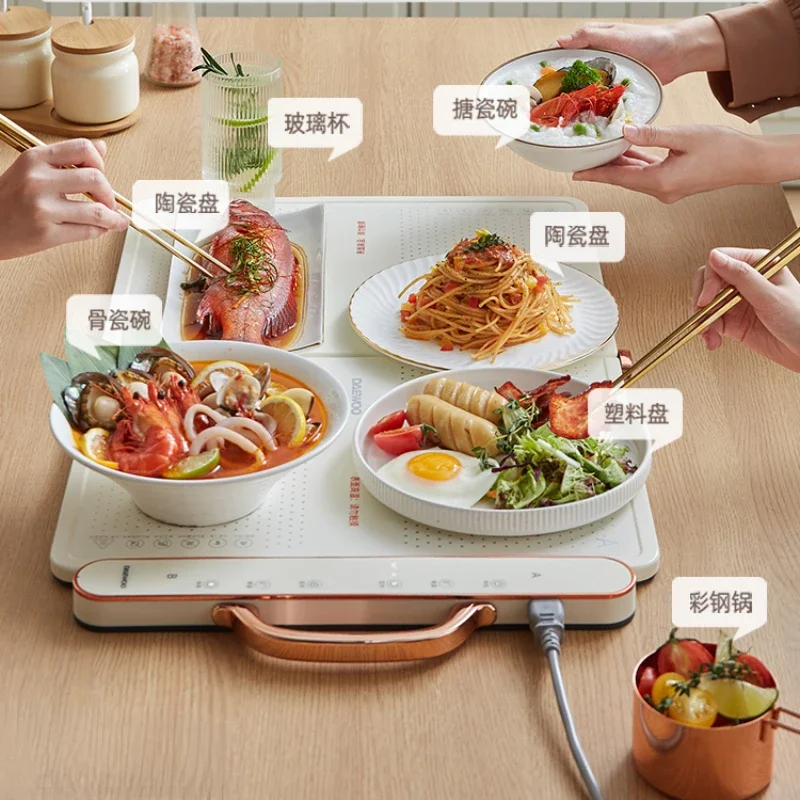 220V Foldable Warm Dishes Board Insulated Board Home Food Heater Kitchen Appliance Multifunctional Electric Beverage Warmer