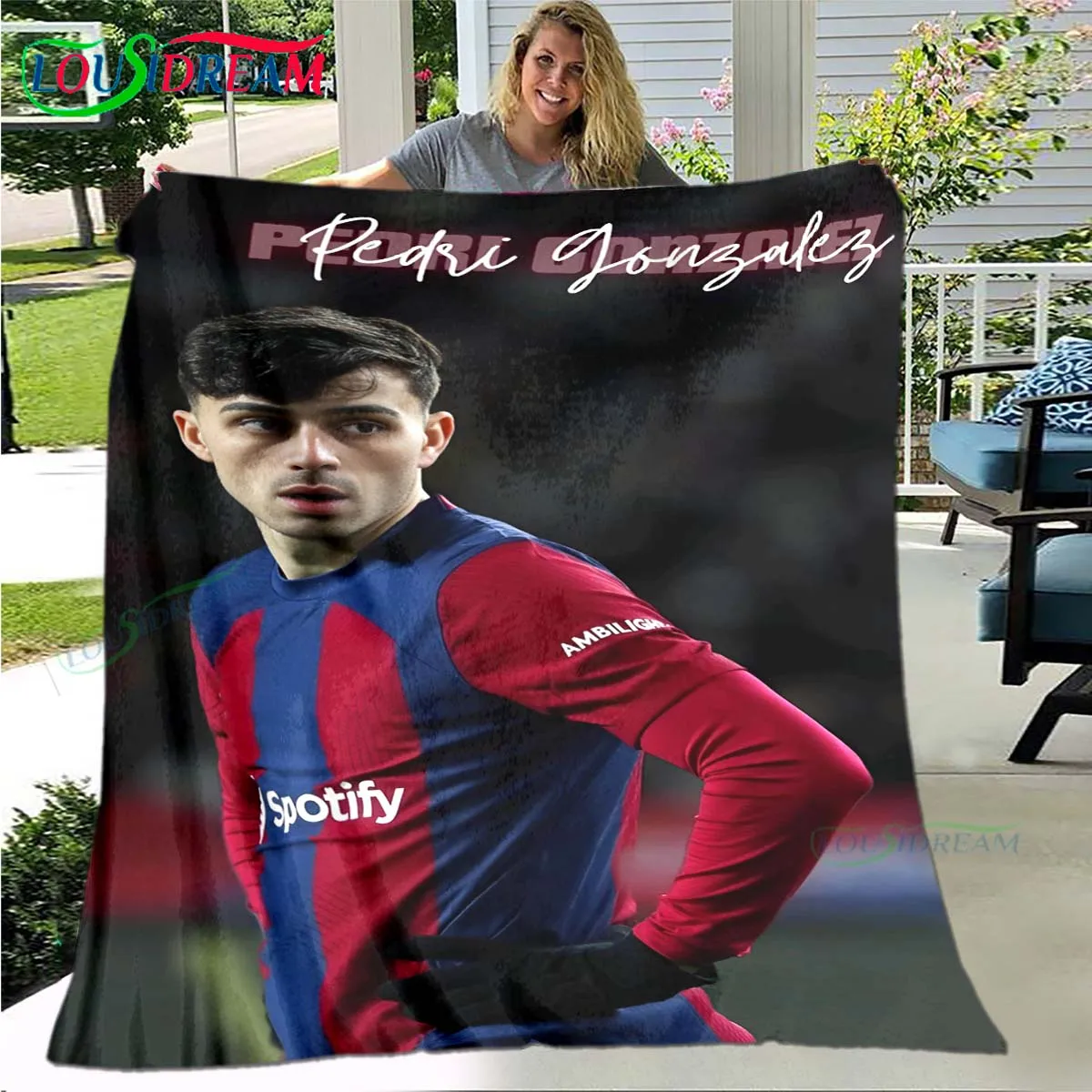 حار الأزياء اسبانيا نجم كرة القدم P-Pedri طباعة بطانية الفانيلا رقيقة بطانية المحمولة المنزل السفر مكتب الغداء استراحة بطانية هدية #2