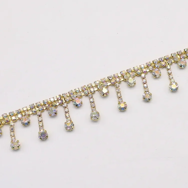 1yds rhinestone trim decoration plastic chain DIY for home decoration clothing shoes accessories