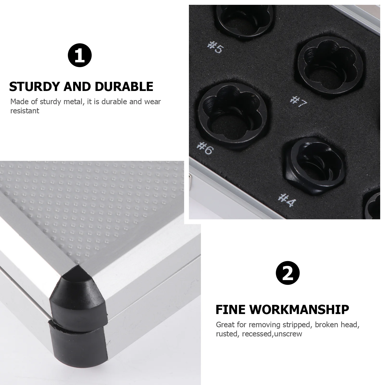 

10 pcs /Set Nut Extractor Sturdy Metal Damaged Bolt Remover Stripped Broken Rusted Screw Removal Tool For Drill Multi-Size