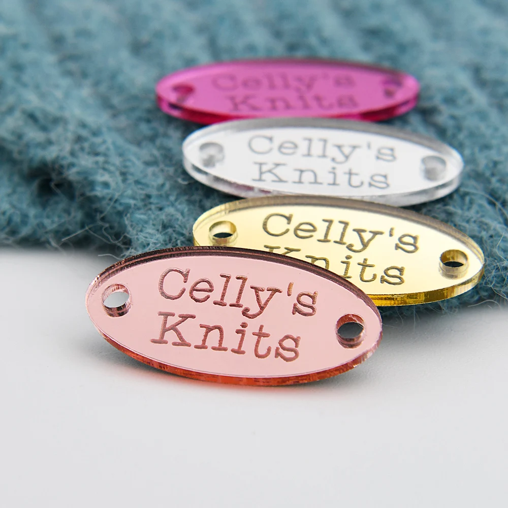 

Custom Oval Mirror Acrylic Tags Laser Engraved 0.59"x1.18" for DIY Crafts Home Decor Apparel Gifts Personalized Text Logo
