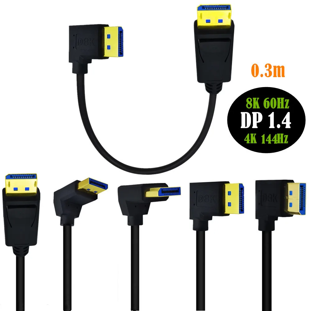 Kabel Displayport 1.4 DP do DP kabel 8K 4K 144Hz 165Hz Adapter portu wyświetlacza do apple tv, pudełko xbox series x projektory 0.3m 0.5m