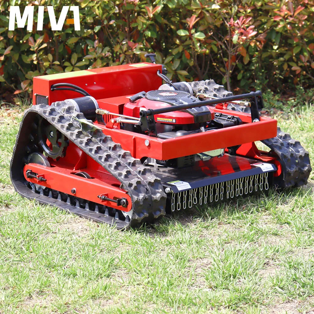 Customized Cheap Mini Tracked Automatic Lawn Mower With Self - Power Generation Function Petrol Lawn Mower