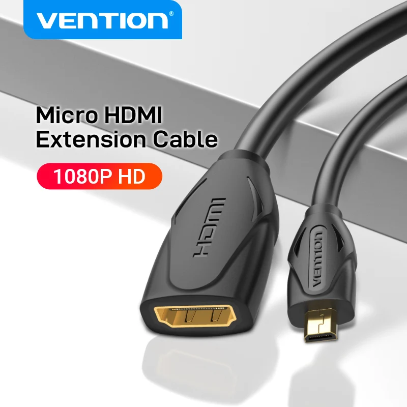 Vention สายต่อ HDMI ขยายสาย Micro Mini HDMI ถึงสาย HDMI 1080P ชายหญิง Extender สำหรับจอภาพโปรเจคเตอร์ HDMI Extender