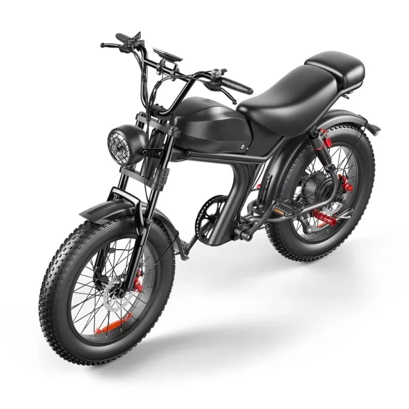 48V Electric Fat Bike 20 Inch Off Road Motorcycle Big Battery Speed 50km 1000w Motor Adult Ebike