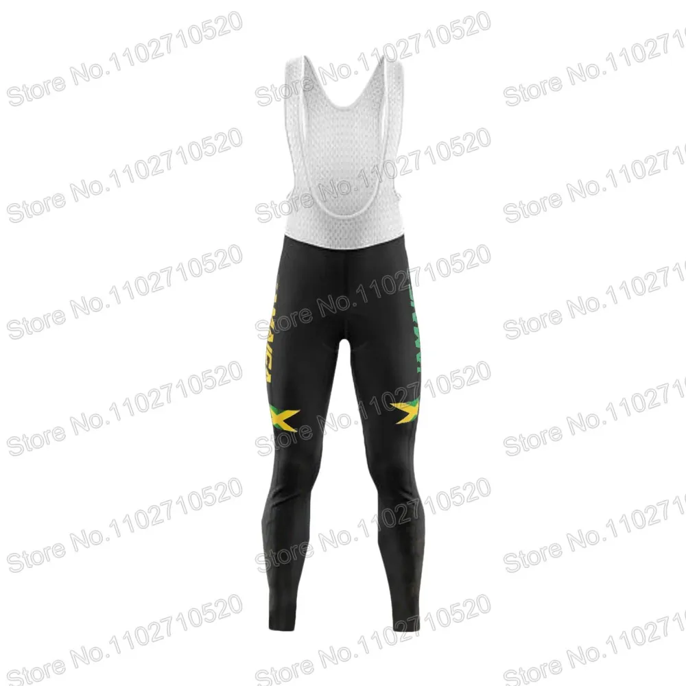 Team JAMAICA Cycling Jersey 2023 Set Long Sleeve Retro Green Long Sleeve Vintage Clothing Road Race Bike Jacket Suit MTB Maillot