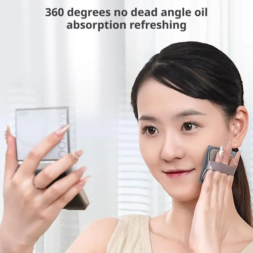 Kertas Penyerap Minyak Wajah Arang Bambu Kotak Penyimpanan Cermin Penyerap Minyak Wajah Portabel Kertas Penyerap Minyak Wajah yang Menyegarkan
