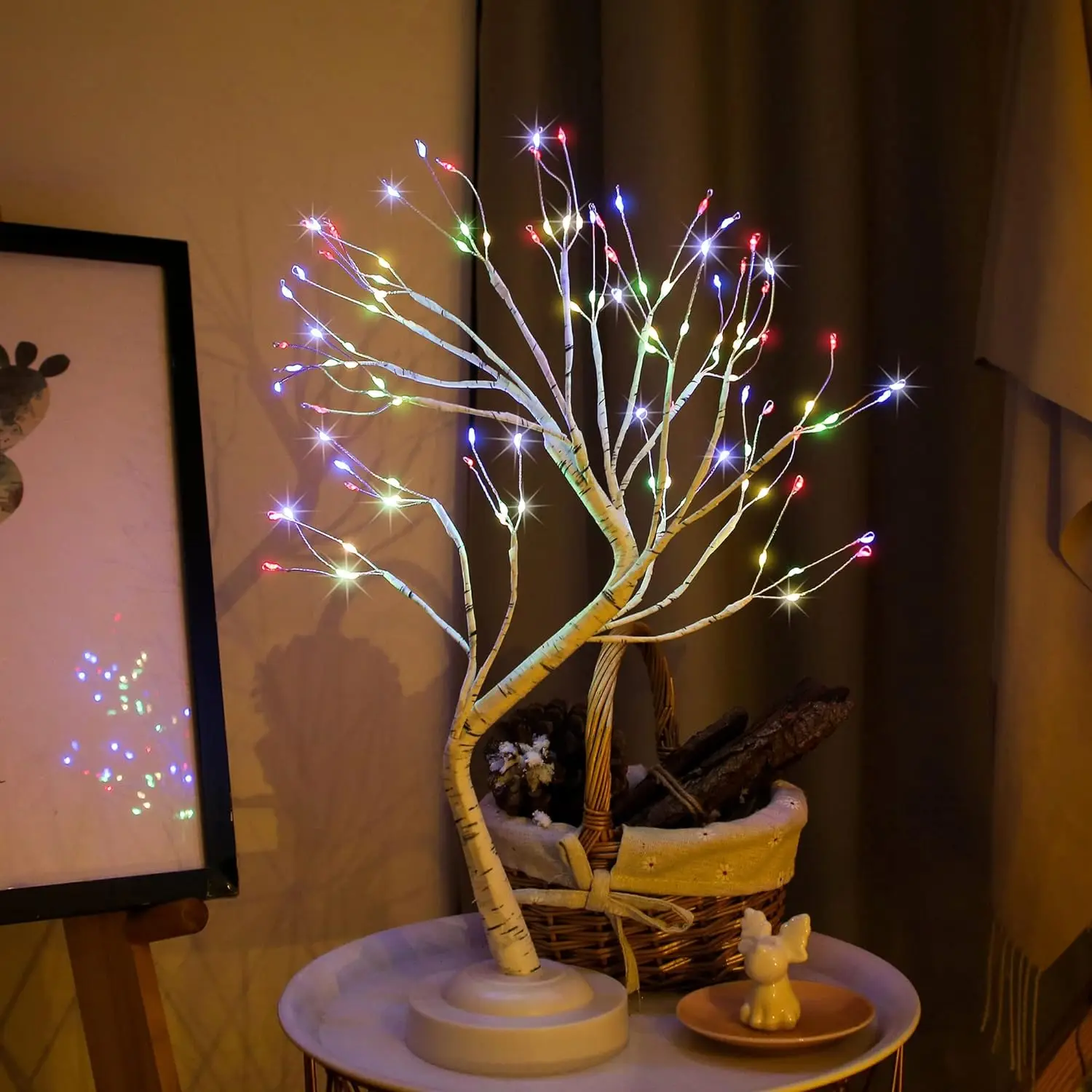 8 Modes Bonsai LED Birch Tree Night Light Mini Christmas Tree Lamp USB/Battery Bedside Room Decorative Lamp Fairy Nightlights