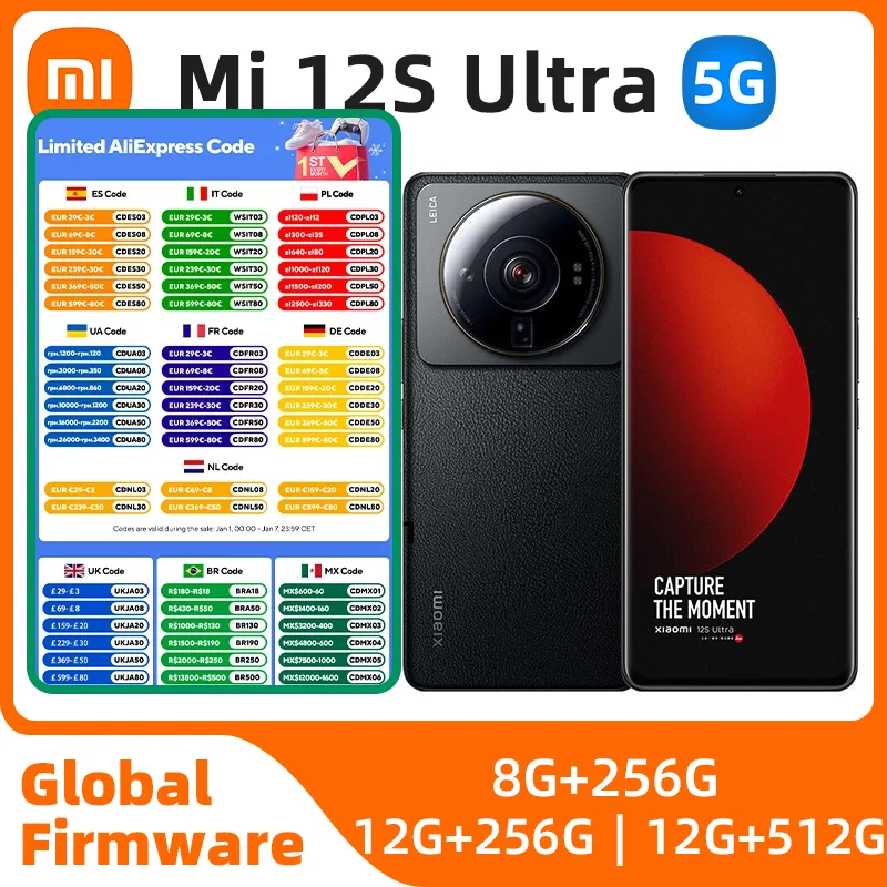 Xiaomi Mi 12S Ultra Smartphone 256GB/512GB Snapdragon 8 Gen 1+ Octa Core 50MP Leica lens 120Hz 6.73″ used phone