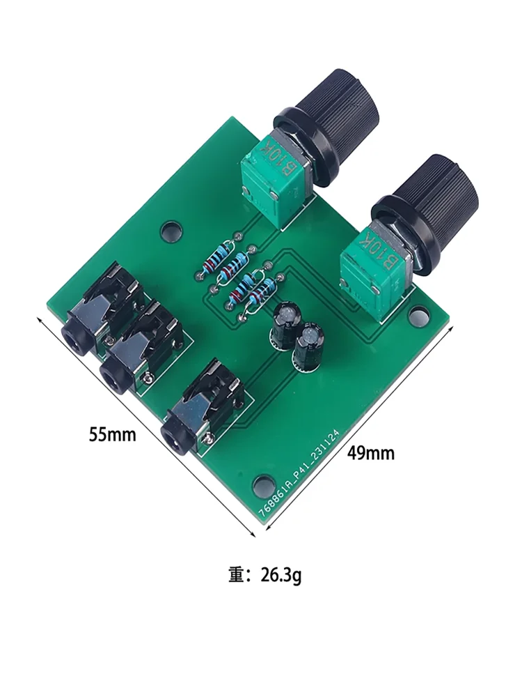 1pcs Dual Passive Audio Mixing Circuit Board, Stereo Dual Source Sound, 2-in-1 Mixer