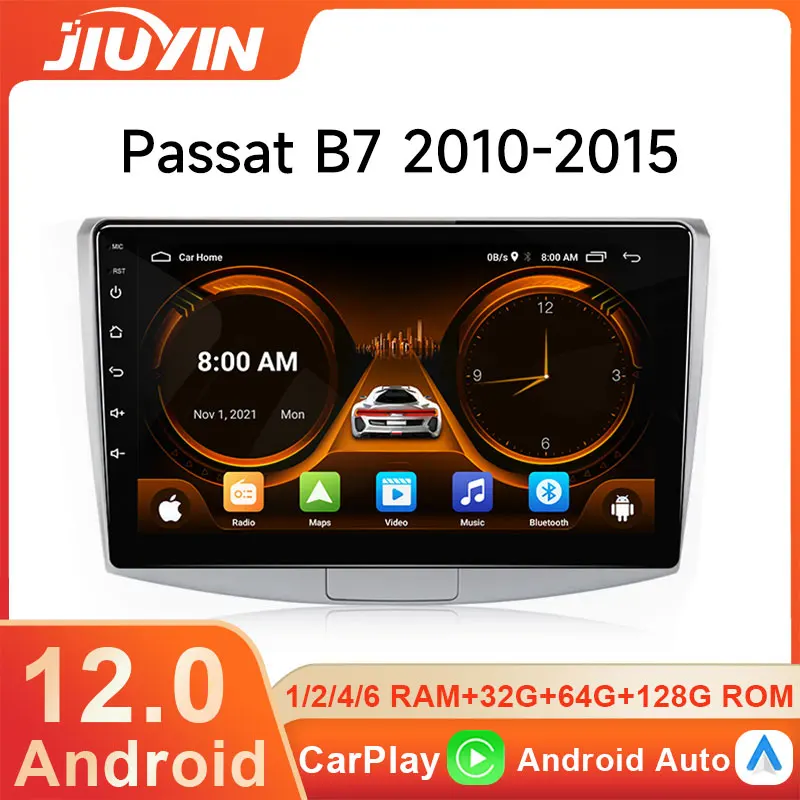 

Автомагнитола JIUYIN Carplay, 2DIN, Android 12, для VW Volkswagen Passat B7 B6 CC 2010-2015, мультимедийный видеоплеер, навигация GPS