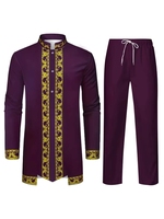 Middle East Traditional Culture Muslim Robe Arab Men's Traditional Clothing 3D Technology Printed Pattern Two Piece Set Clothing