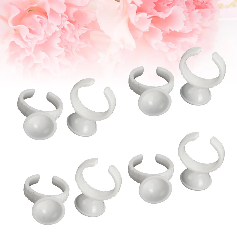 แหวนสักคิ้วแบบใช้แล้วทิ้ง 100 ชิ้น ฝาครอบหมึกใส สำหรับการยึดสีอย่างรวดเร็ว ไม่ต้องทำความสะอาด อุปกรณ์แต่งหน้าขนตา