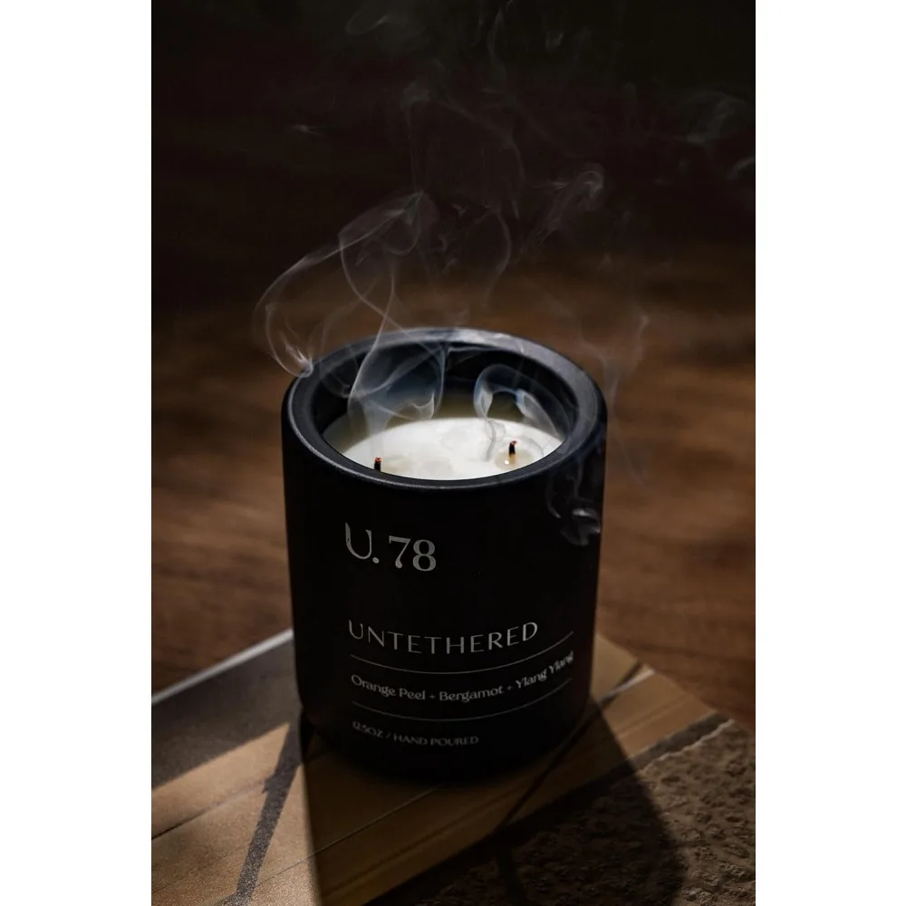Luxury Hand-Poured Scented Candle - Orange Peel, Bergamot & Sandalwood | 100% Natural Coconut & Apricot Wax Blend | Made in USA - Image 3