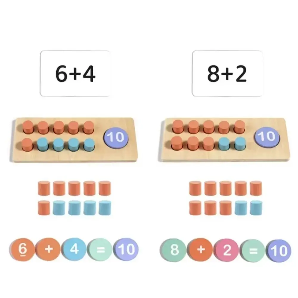 子供のための木製の算術おもちゃ,論理的思考,モジュラー数学おもちゃ,認識数マッチング,10フレーム,1セット