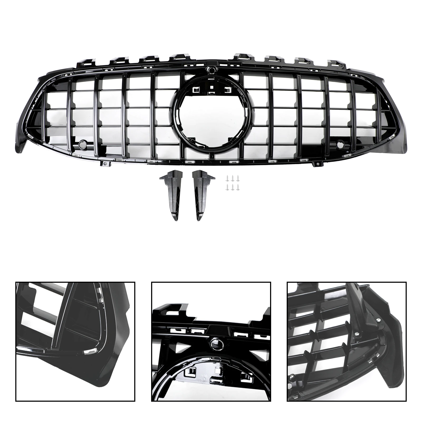Artudatech Black Front Bumper Grille Grill Fit Mercedes CLA Class W118 C118 2020-2024 GTR