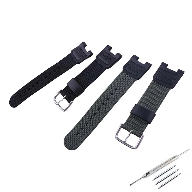 

Watch accessories belt buckle 18mm compatible for Casio convex nylon canvas watch band AE-1200/1300/F91W/F84/W735 SGW300 strap