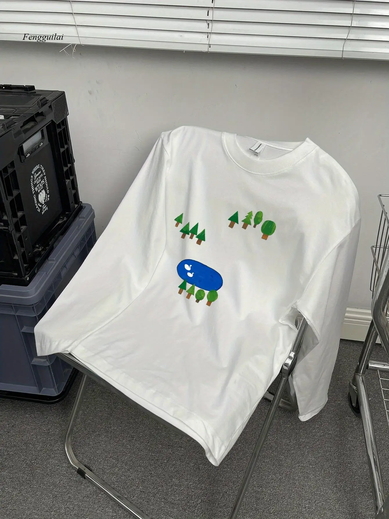 

Повседневная футболка с длинным рукавом с рисунком «Причудливый лес и птица», круглый вырез, модный топ на осень/зиму