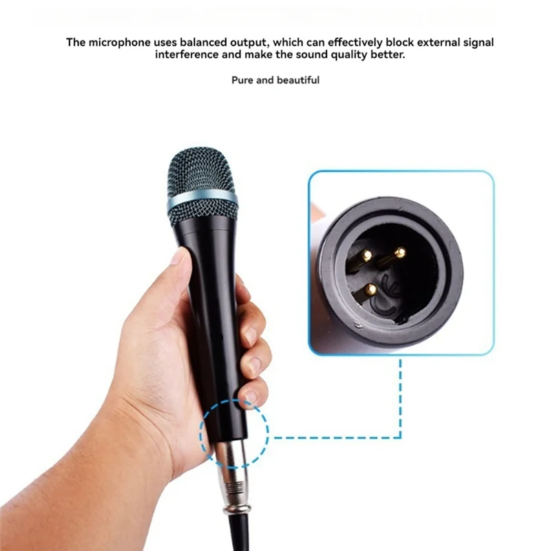 -A25M E945 Microfone vocal supercardioide dinâmico com fio, microfone portátil para apresentações ao vivo, karaokê e gravação em estúdio