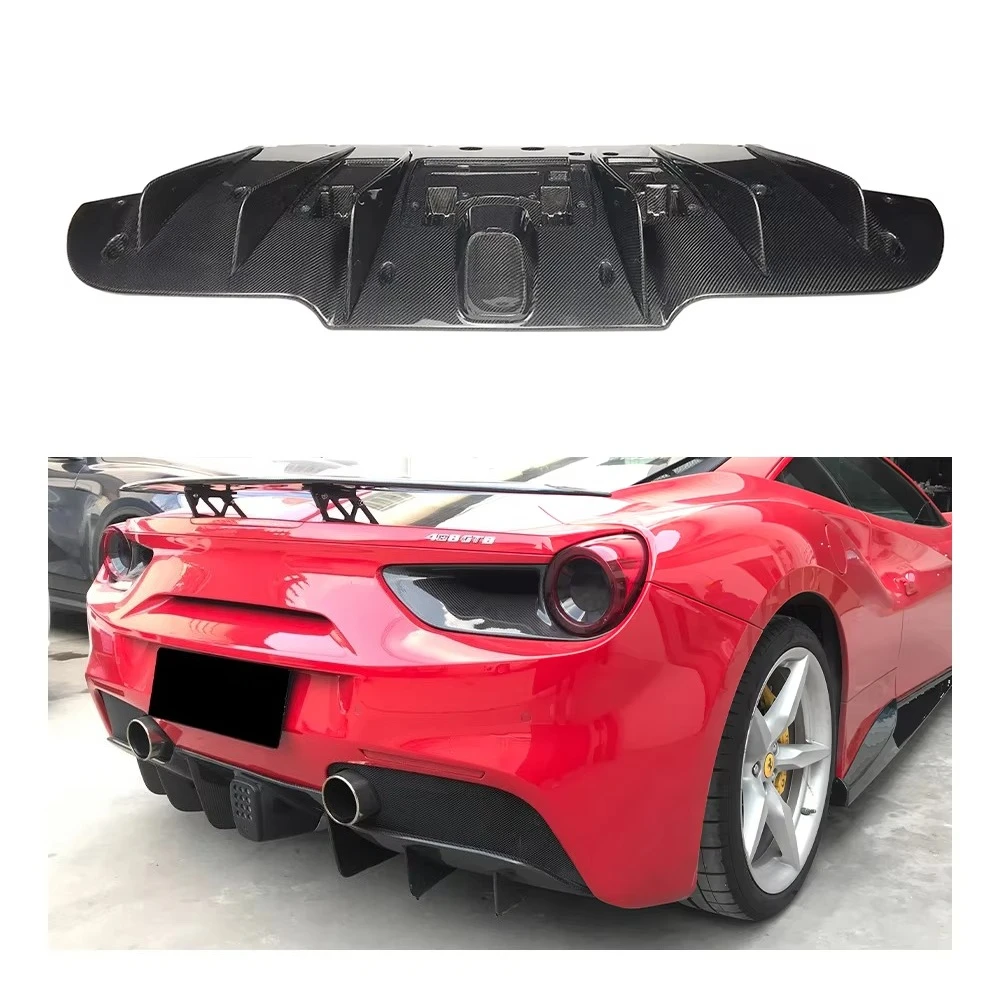Dry Carbon Fiber Rear Bodykit New Car Accessories Lip Diffuser Spoiler Splitter For Ferrari 488 GTB Bumper Type