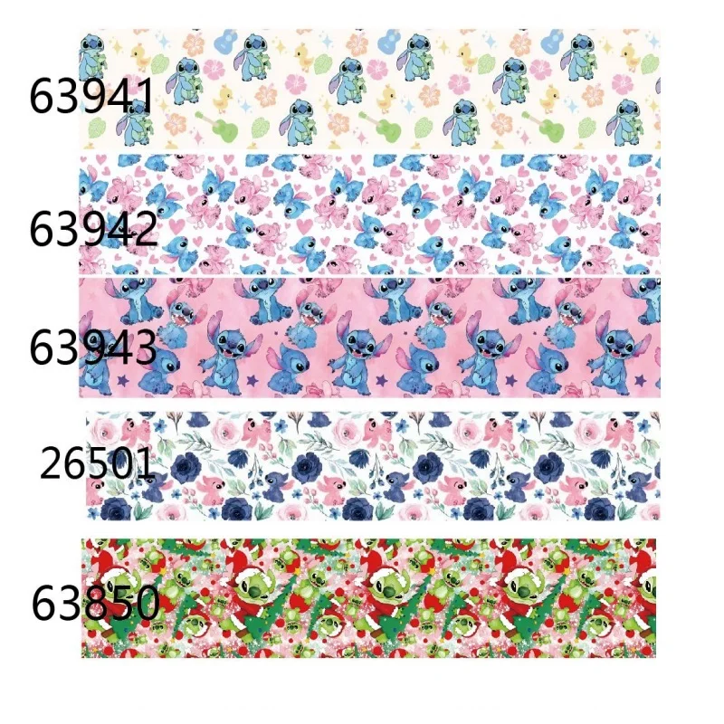 

Disney Stitch Grosgrain Ribbon 25mm/38mm/50mm/75mm 10yards for Hairbows Accessories Craft Materials DIY