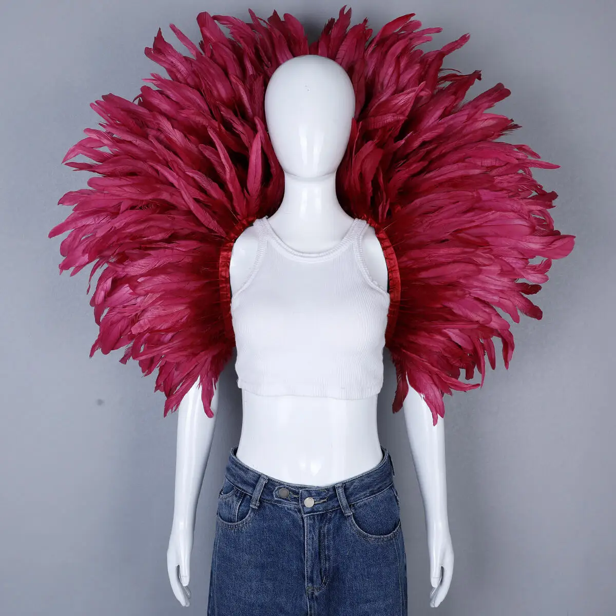 Luxe veren sjaal cosplay ontwerper punk Halloween carnaval gemaskerde bal feestaccessoire elegante kleding voor feestelijke gelegenheden