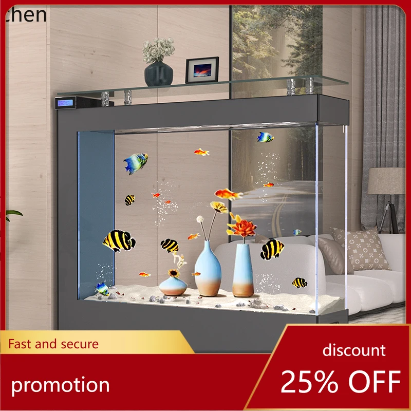 

HXL fish tank living room screen partition rectangular large ultra-white glass aquarium