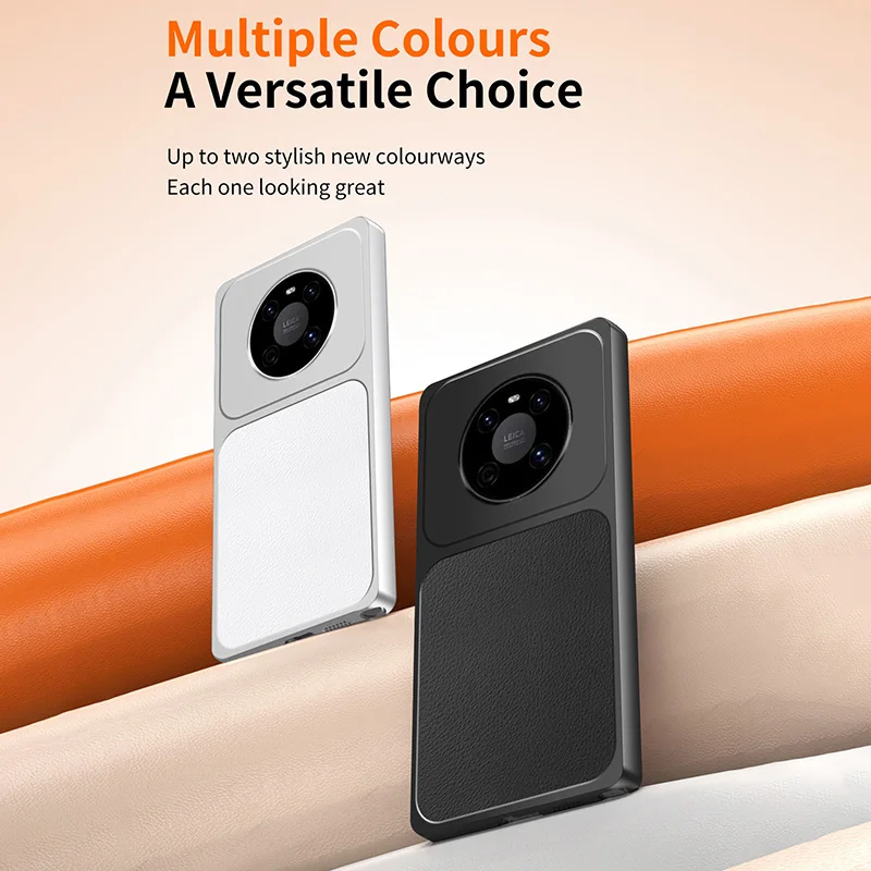 Minimalist Lychee-Texture Phone Cases for Huawei Mate40 Mate40Pro Yellowing-resistant Impact-resistant Lambskin Ultra-Slimwith