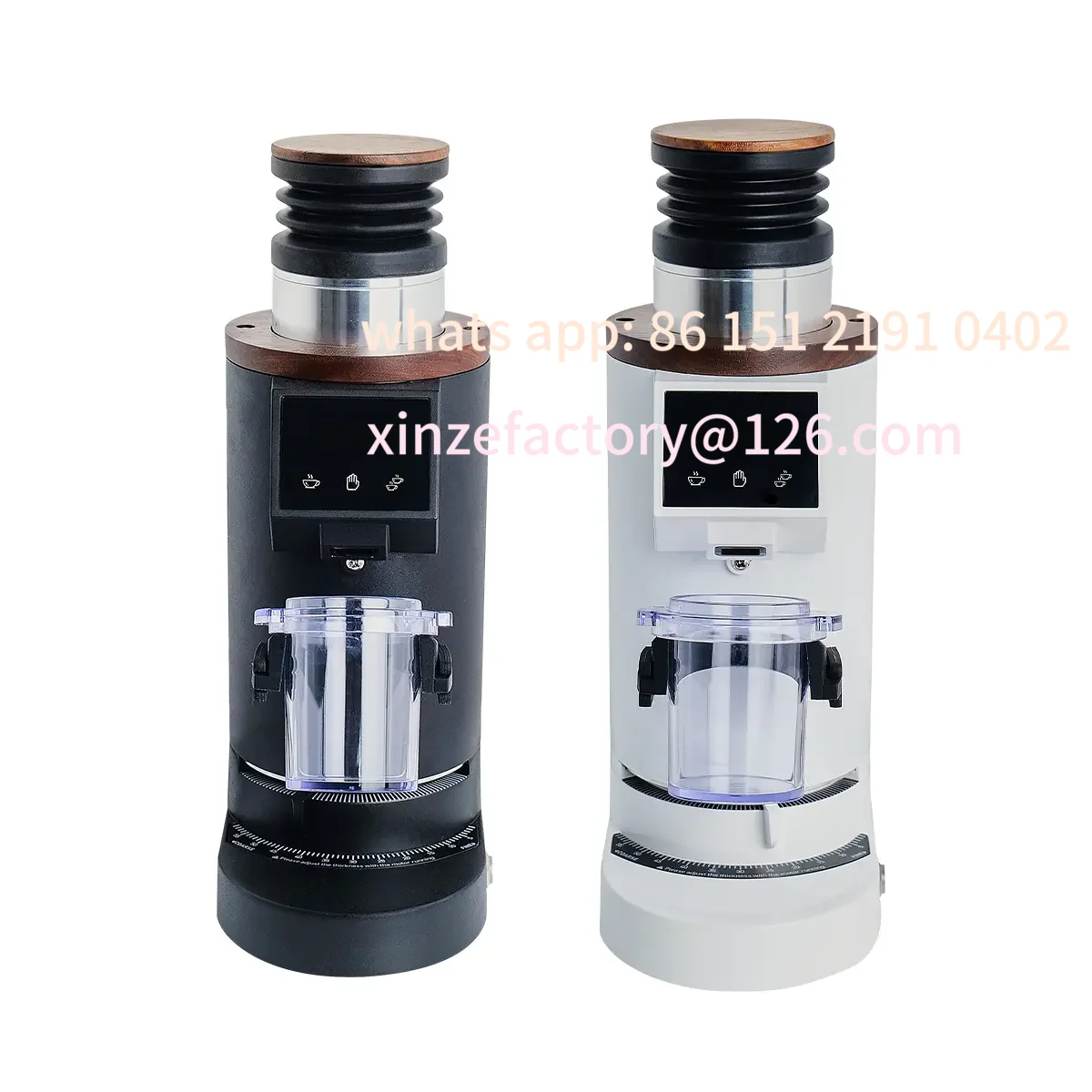 Customizable Double Bean Coffee Grinder Plasma Coffee Machine Home Commercial LCD Time Control Aluminum Housing DF64E