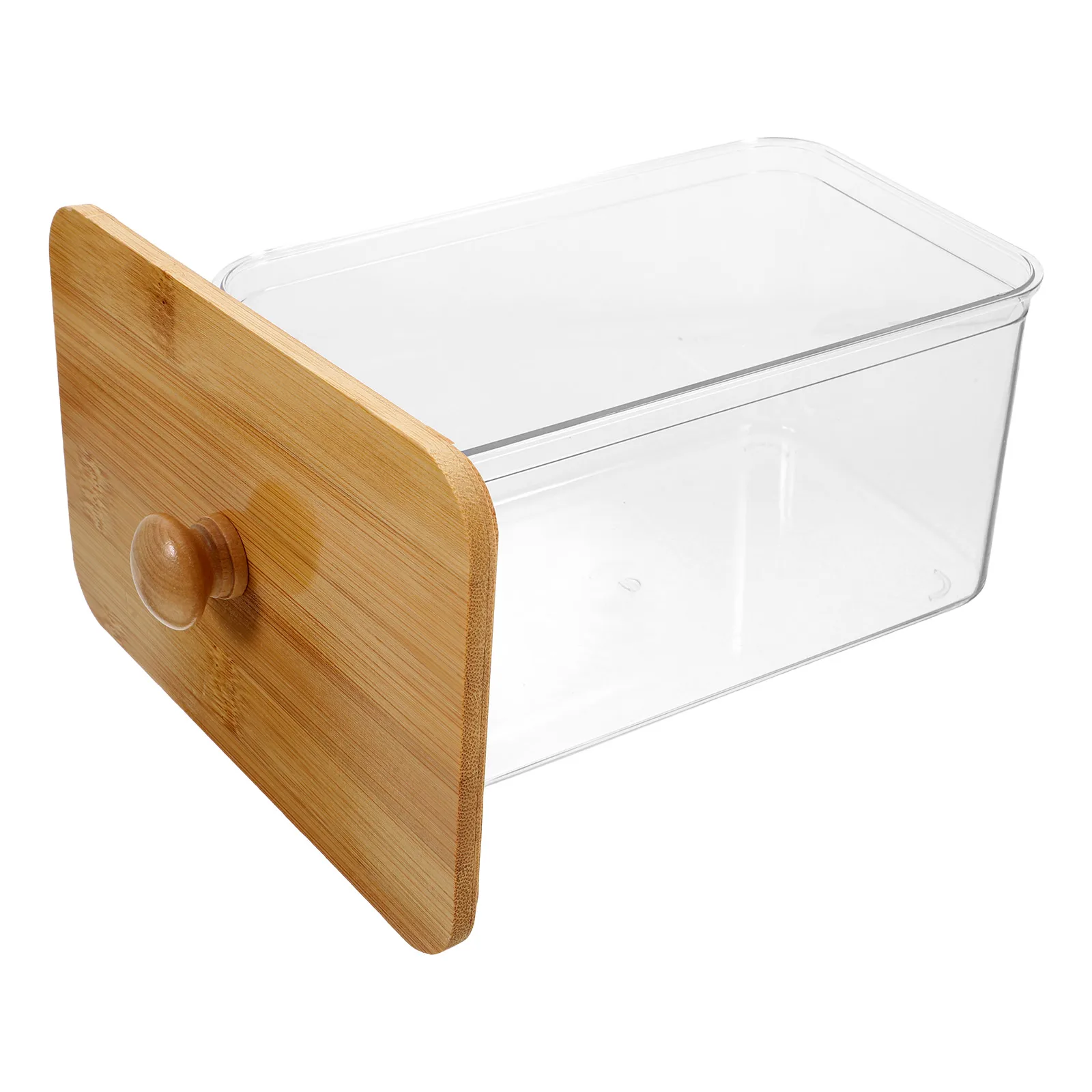 

1pcs Transparent Laundry Pod Container Dryer Sheets Storage With Lid Pet Bamboo Material Simple Design Laundry Room