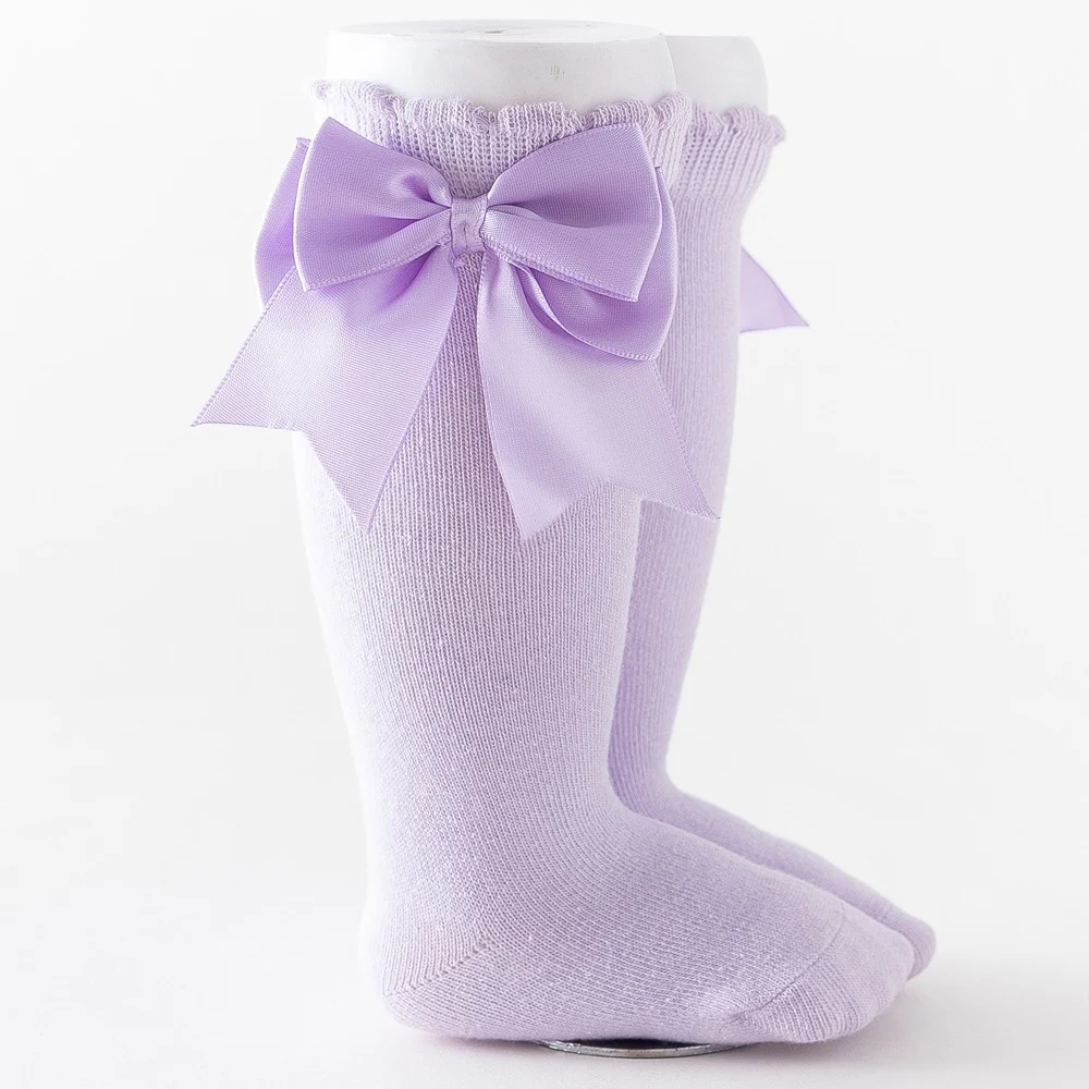 Girls INS European Spanish Bow Tube Socks Lolita Princess Wind Knee Socks Baby Cotton Flower Girls Socks